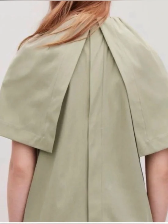 COS Cape Layer Jersey Top in Olive Green S - Picture 3 of 11